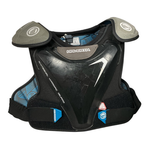 Vist Large View of Product Image Which is Used Maverik CHARGER Lacrosse Shoulder Pads Black LG