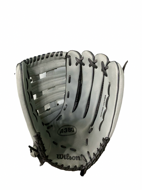 Vist Large View of Product Image Which is Used Wilson A360 BB/SB Glove RH Throw Black 15"