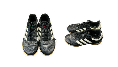 Vist Large View of Product Image Which is Used Adidas Soccer Indoor Shoes Black Youth 13.0