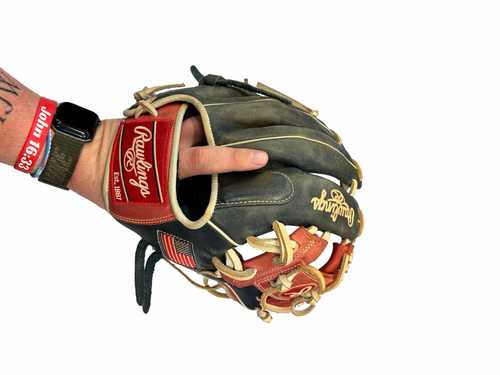 Vist Large View of Product Image Which is Used Rawlings GG ELITE  11 1/2 BB/SB Glove RH Throw Navy Blue 11 1/2"