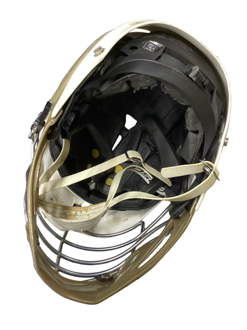 Vist Large View of Product Image Which is Used Cascade R HELMET Lacrosse Helmet Gold And White One Size