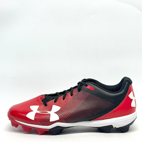 Vist Large View of Product Image Which is Used Under Armour LEAD OFF LOW BB/SB Cleats Red And Black Senior 12