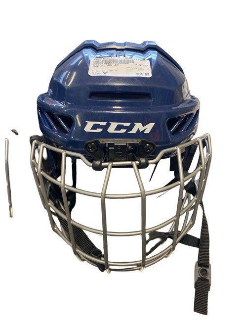 Vist Large View of Product Image Which is Used CCM FL3DS JR Helmet Cage Combo Navy Blue SM