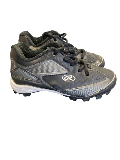 Vist Large View of Product Image Which is Used Rawlings BASEBALL CLEAT BB/SB Cleats Black Youth 12.0