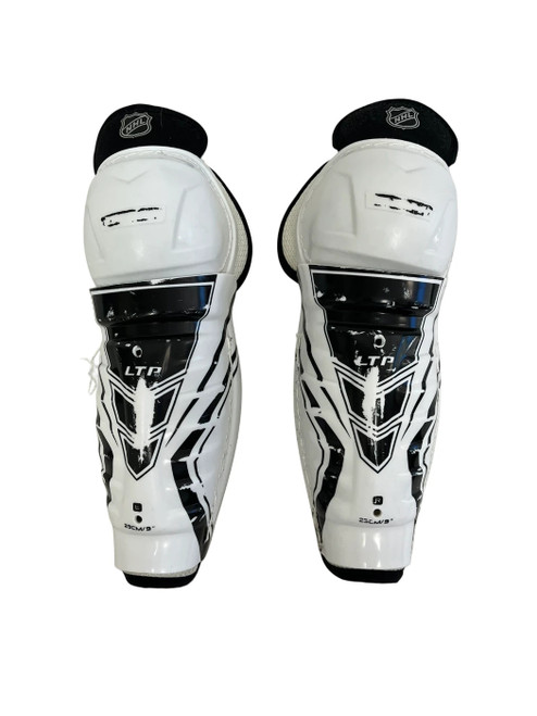 Vist Large View of Product Image Which is Used CCM LTP 9" Youth Shin Guards White 