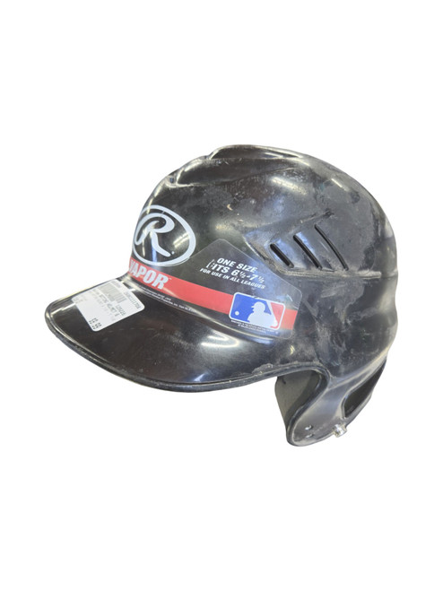 Vist Large View of Product Image Which is Used Rawlings BATTING HELMET 6 1/2 - 7 1/2 Batting Helmet No Mask Black One Size