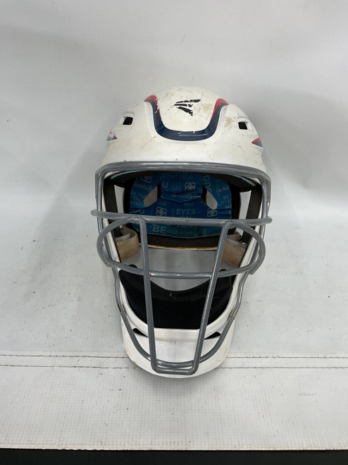 Vist Large View of Product Image Which is Used Easton CATCHER HELMET RWB Catchers Helmet w/Mask White/Red/Navy LG