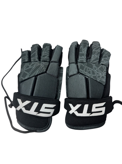 Vist Large View of Product Image Which is Used STX STALLION Lacrosse Gloves Junior Black SM