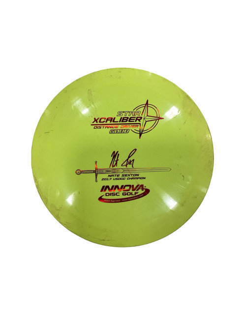 Vist Large View of Product Image Which is Used Innova XCALIBER Disc Golf Driver Yellow 175g