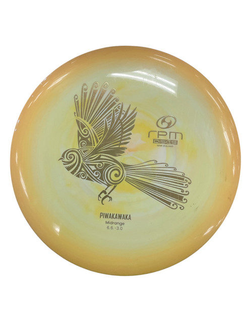 Vist Large View of Product Image Which is Used RPMDISCS PIWAKAWAKA Disc Golf Mid Range Orange