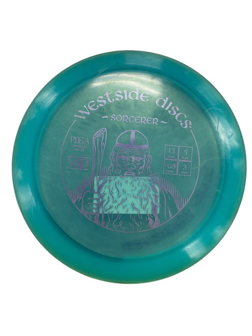 Vist Large View of Product Image Which is Used Westside SORCERER Disc Golf Driver Royal Blue