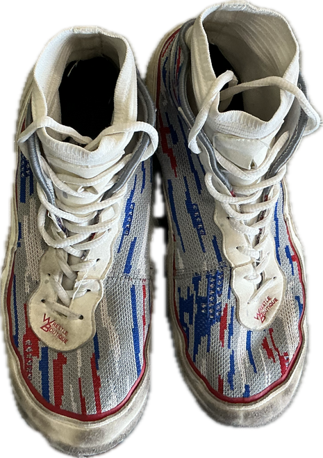 Vist Large View of Product Image Which is Used Wrestling Shoes White Senior 8
