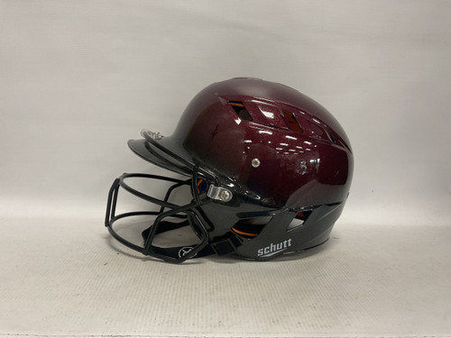 Vist Large View of Product Image Which is Used Schutt SOFTBALL HELMET Batting Helmet w/Mask Maroon MD