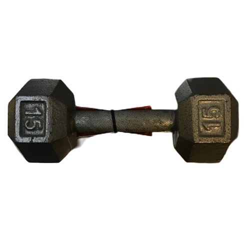 Vist Large View of Product Image Which is Used Hex Dumbbell (Each) 15 lb