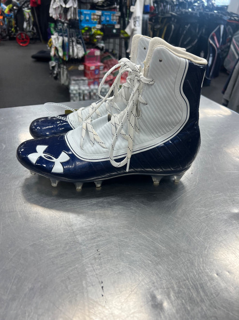 Vist Large View of Product Image Which is Used Under Armour HIGHLIGHT Adult FB Cleats Navy Blue Senior 10.5