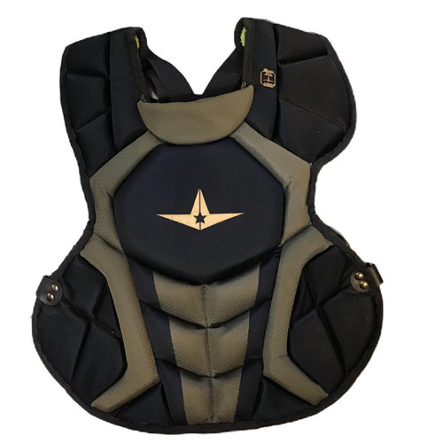 Vist Large View of Product Image Which is Used All-Star CPCC912S7X Catchers Chest Protector Navy Blue Youth