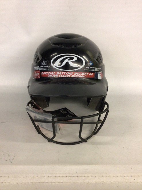 Vist Large View of Product Image Which is Used Rawlings RCFH Batting Helmet w/Mask Black LG