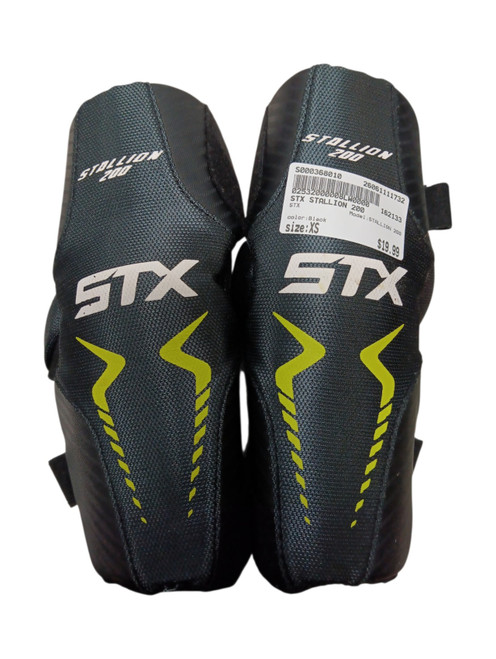 Vist Large View of Product Image Which is Used STX STALLION 200 Lacrosse Arm Pads/Guards Black XS