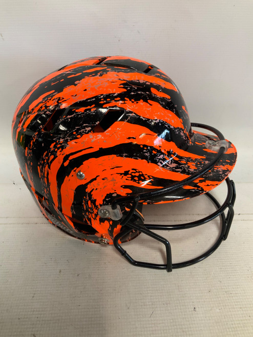 Vist Large View of Product Image Which is Used Schutt ORANGE CAMO Batting Helmet w/Mask Orange SM