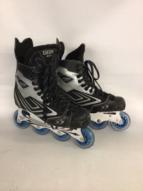 Vist Large View of Product Image Which is Used CCM EXO-SKEL Senior Rec Fitness Skates Black Senior 6