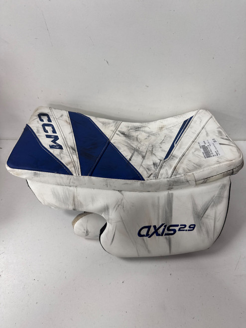 Vist Large View of Product Image Which is Used CCM AXIS 2.9 Senior Goalie Blocker Royal Blue And White