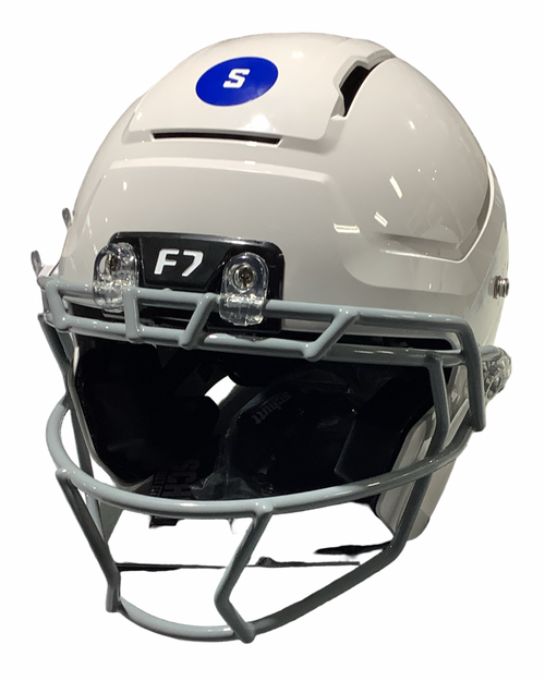 Vist Large View of Product Image Which is Schutt F7 AIR FB Helmet White Youth SM