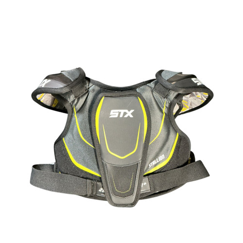Vist Large View of Product Image Which is Used STX STALLION 200+ Lacrosse Shoulder Pads Black MD