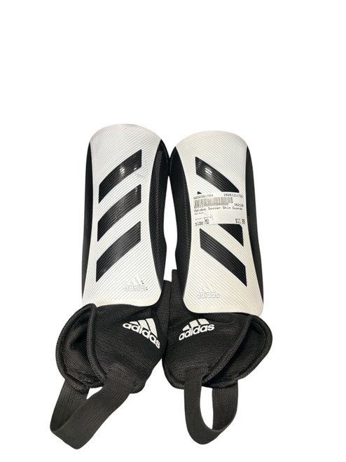 Vist Large View of Product Image Which is Used Adidas Soccer Shin Guards Junior White MD