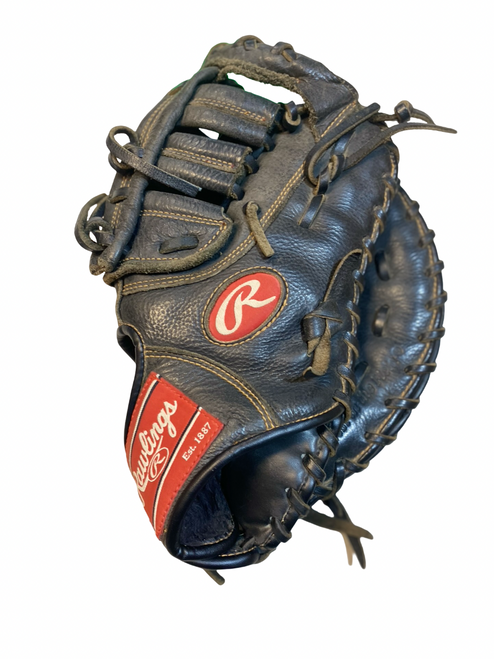 Vist Large View of Product Image Which is Used Rawlings R115FBM BB/SB First Base RH Throw Black 11 1/2"