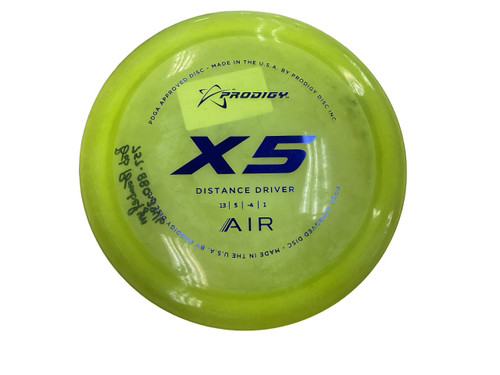 Vist Large View of Product Image Which is Used Prodigy AIR X5 Disc Golf Driver Yellow 164g