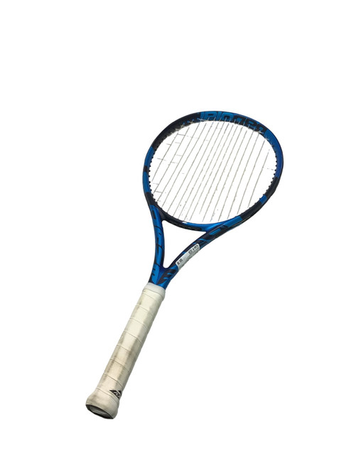 Vist Large View of Product Image Which is Used Babolat PURE DRIVE TEAM Adult Tennis Racquet Royal Blue 4 1/8"