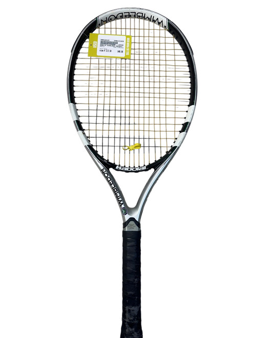 Vist Large View of Product Image Which is Used Babolat WIMBLEDON Adult Tennis Racquet Black 4 1/2"