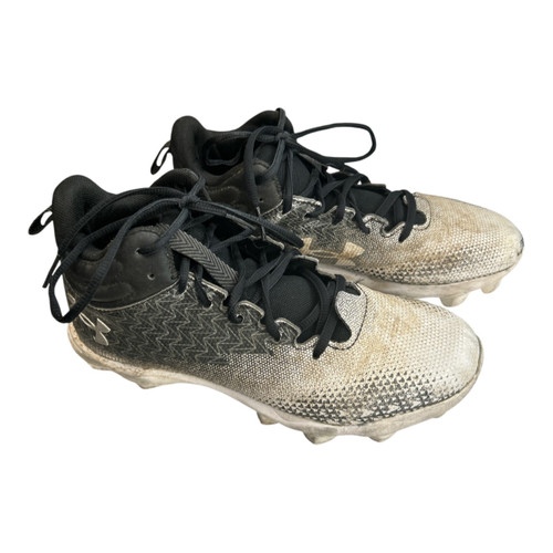 Vist Large View of Product Image Which is Used Under Armour Jr FB Cleats Black And White Junior 05.5