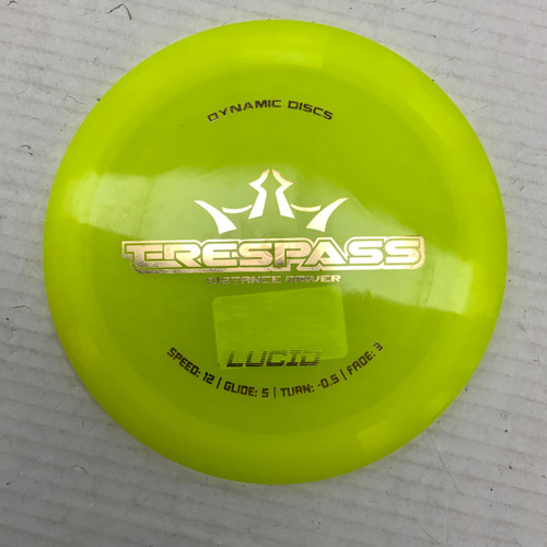 Vist Large View of Product Image Which is Used Dynamic Discs LUCID TRESPASS Disc Golf Driver Yellow 173g