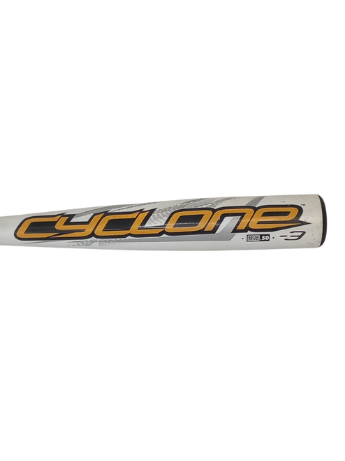 Vist Large View of Product Image Which is Used Easton CYCLONE BB/SB High School -3 Bat White And Gold 33"