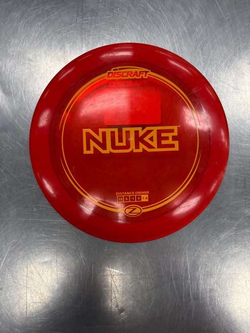 Vist Large View of Product Image Which is Used Discraft Z NUKE Disc Golf Driver Red