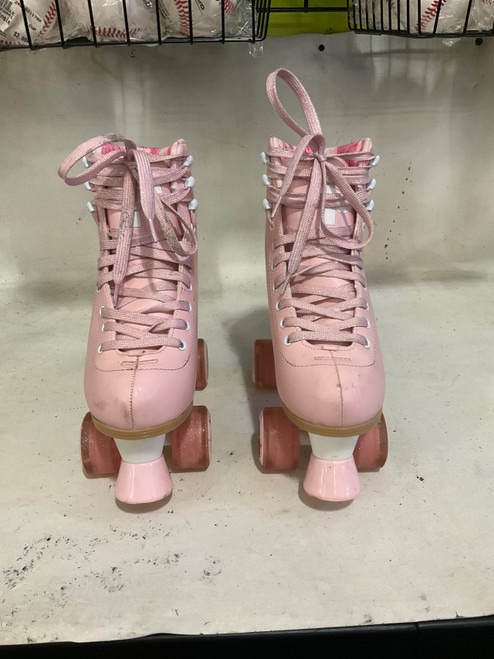 Vist Large View of Product Image Which is Used ROLLER SKATES Child Roller Quad Skates Pink Youth 06.0