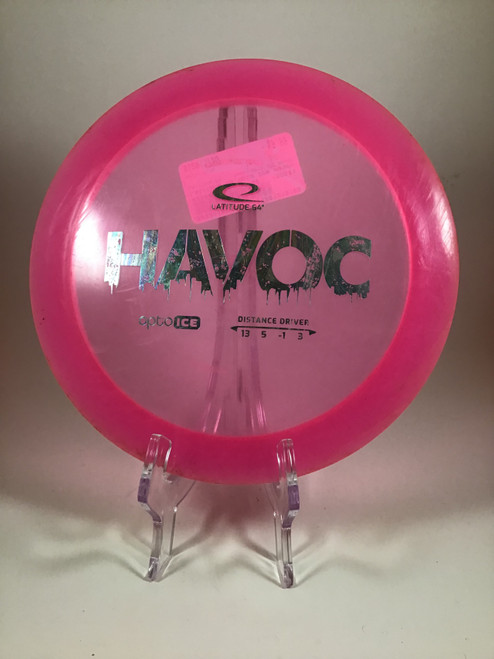 Vist Large View of Product Image Which is Used Latitude 64 OPTO ICE HAVOC Disc Golf Driver Pink 173g