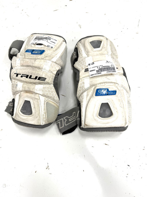 Vist Large View of Product Image Which is Used True FREQUENCY 2.0 Lacrosse Arm Pads/Guards White SM