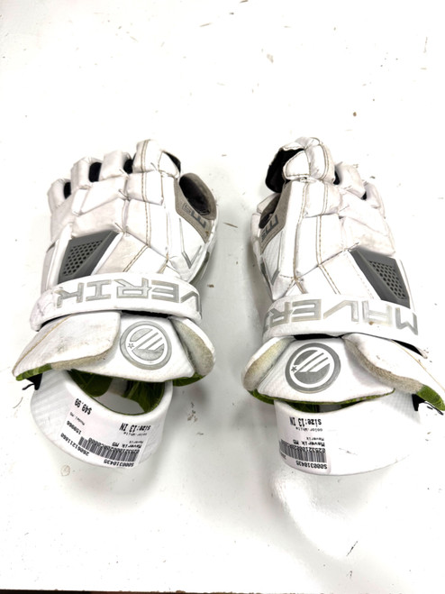 Vist Large View of Product Image Which is Used Maverik M5 Lacrosse Gloves Mens White 13"