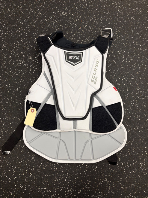 Vist Large View of Product Image Which is Used STX ECLIPSE 600 LAX Goalie Chest M White MD
