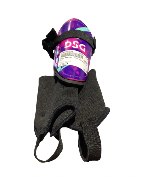 Vist Large View of Product Image Which is Used Dsg Soccer Shin Guards Youth Purple XS