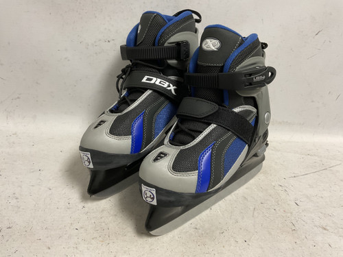 Vist Large View of Product Image Which is Used DBX FREEZE ICE SKATE Mens Softboot Skate Black And Carolina Blue Adjustable