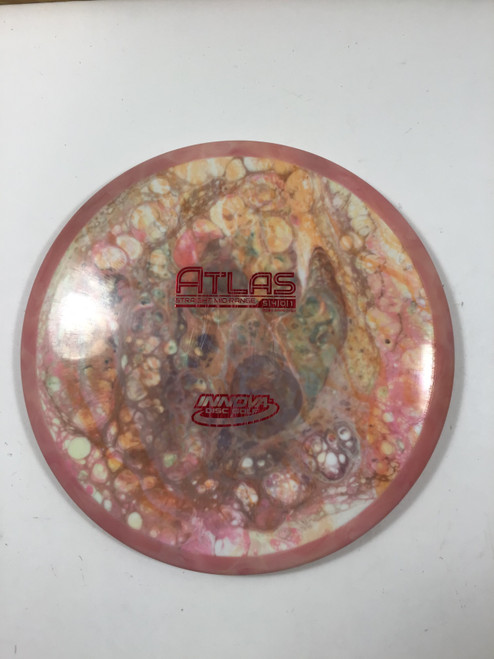 Vist Large View of Product Image Which is Used Innova STAR ATLAS Disc Golf Mid Range White 177g