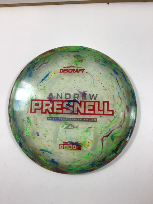Vist Large View of Product Image Which is Used Discraft Z FLX SWARM Disc Golf Mid Range Green 180g