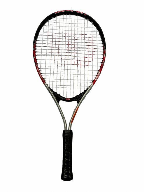Vist Large View of Product Image Which is Used Wilson US OPEN Junior Tennis Racquet Red 23"