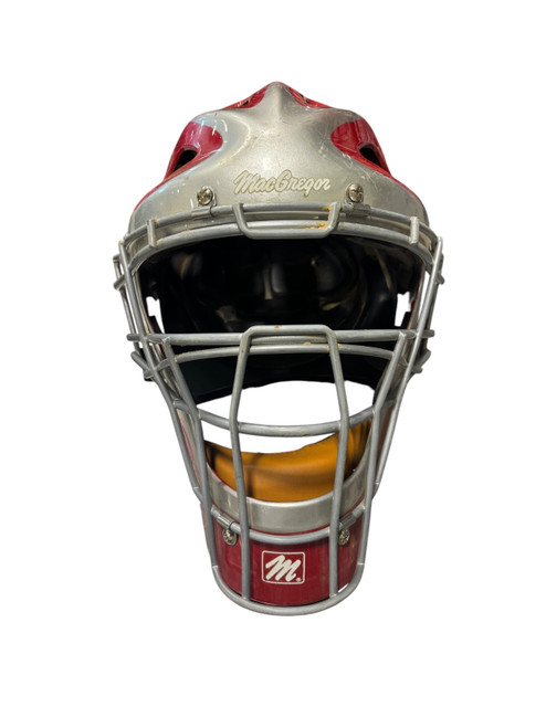 Vist Large View of Product Image Which is Used MacGregor Catchers Helmet w/Mask Red One Size