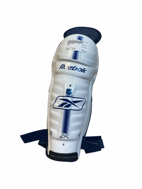 Vist Large View of Product Image Which is Used Reebok 2K Youth Shin Guards White 11 1/2"
