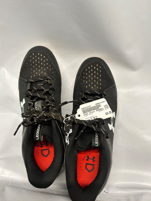 Vist Large View of Product Image Which is Used Under Armour BASEBALL CLEATS BB/SB Cleats Black Senior 10.5