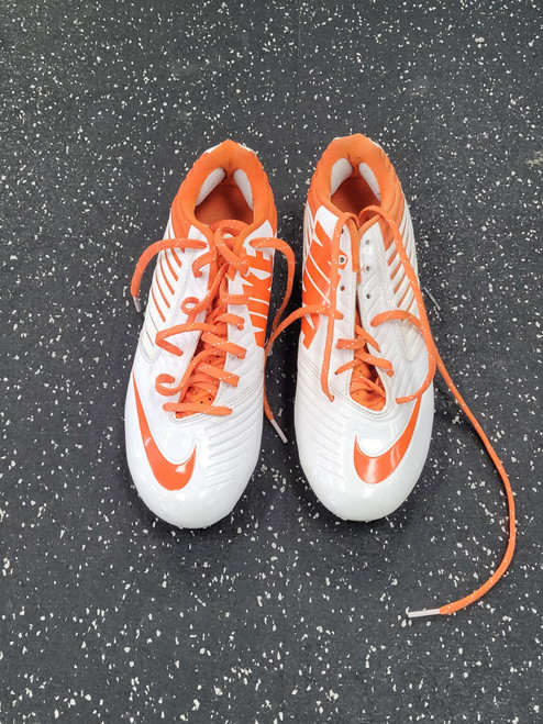 Vist Large View of Product Image Which is Used Nike VAPOR LAX Cleats Mens Orange And White Senior 8.5